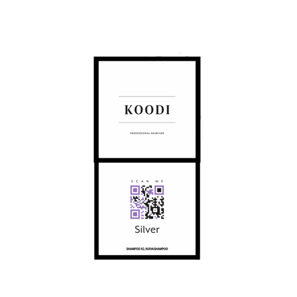 Tuotepaketti sisältää KOODI Silver shampoo 250ml x2