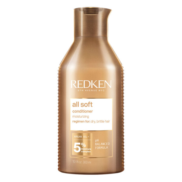 Redken_All_Soft_Conditioner500_ml All Soft -hoitoaine pehmentää ja kosteuttaa kuivia ja hauraita hiuksia. Silottaa
