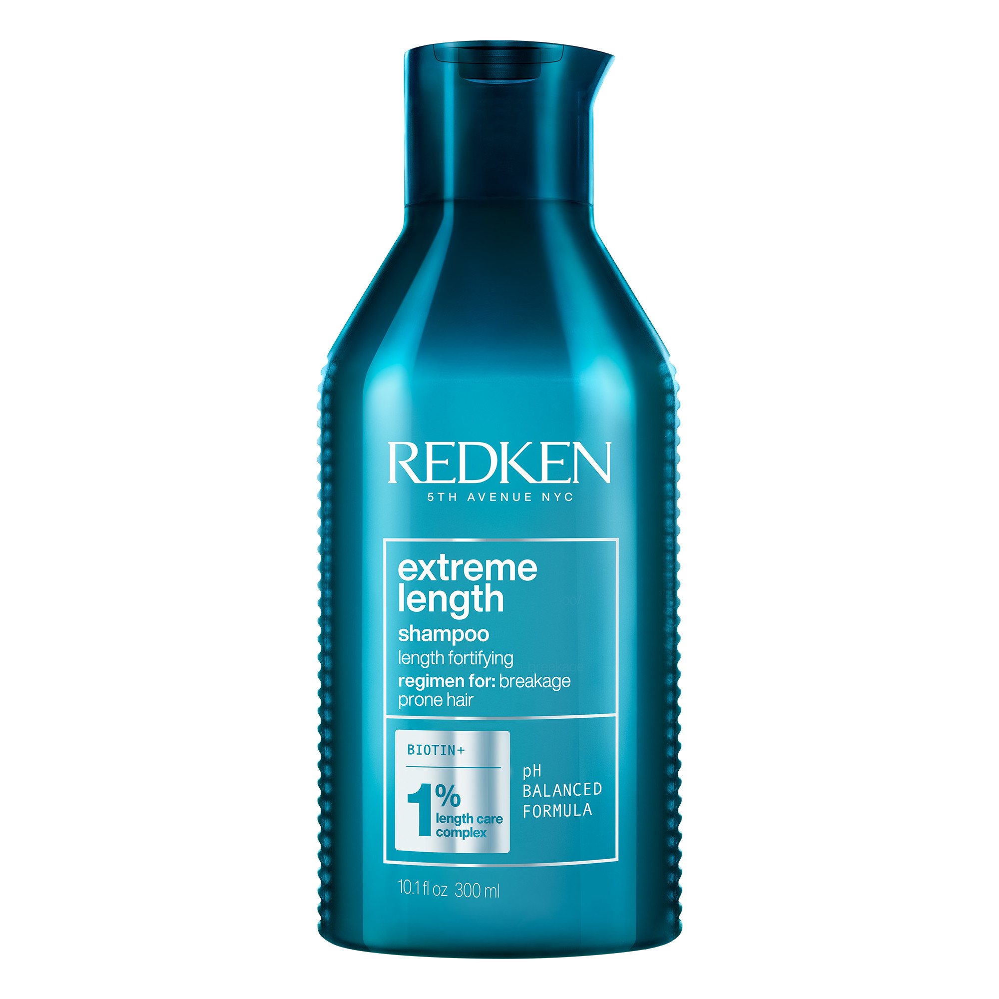 Redken_Extreme_Length_Shampoo300_ml Extreme-shampoo vahvistaa ja jälleenrakentaa vaurioituneita hiuksia ja puhdistaa samalla hellävaraisesti. Proteiineja sisältävä koostumus vähentää hiusvaurioita ja latvojen haaroittumista.