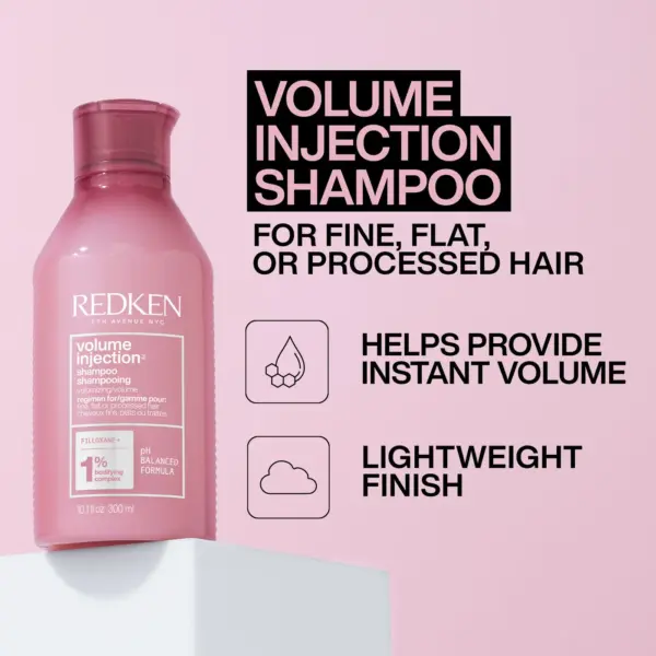 redken-hair-care-volume-injection-shampoo-for-fine-flat-processed-hair-seeking-instant-volume-and-lightweight-finish-benefits Volume Injection lahjapakkaus