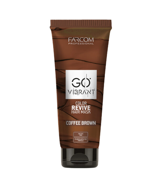 FP_Go Vibrant_Mask_Coffee-Brown_Front FARCOM PROFESSIONAL Pro go vibrant mask coffee brown 200ml