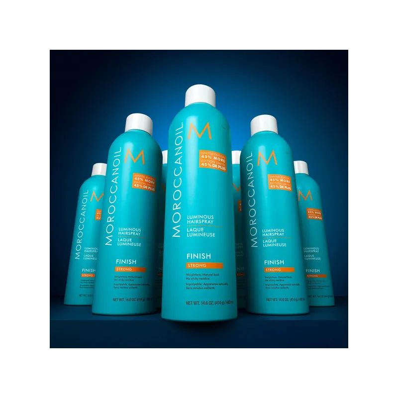 Moroccanoil Luminous Hairspray Strong Jumbo 330 ml -vahvan pidon ja kiillon antava hiuskiinne