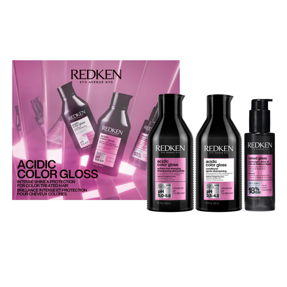Redken Acidic Color Gloss Holiday Kit lahjapakkaus värjätyille hiuksille ja kiillon ylläpitoon