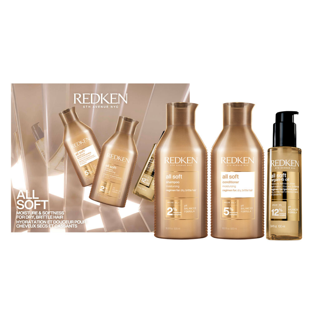 Redken All Soft Holiday Kit lahjapakkaus kuiville ja karheille hiuksille